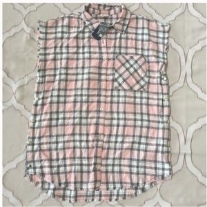 Forever 21 Plaid Button Up Sleeveless